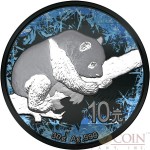 China FROZEN PANDA series DEEP FROZEN ¥10 Yuan Silver Coin 2017 Black Ruthenium and Platinum plated 30 grams